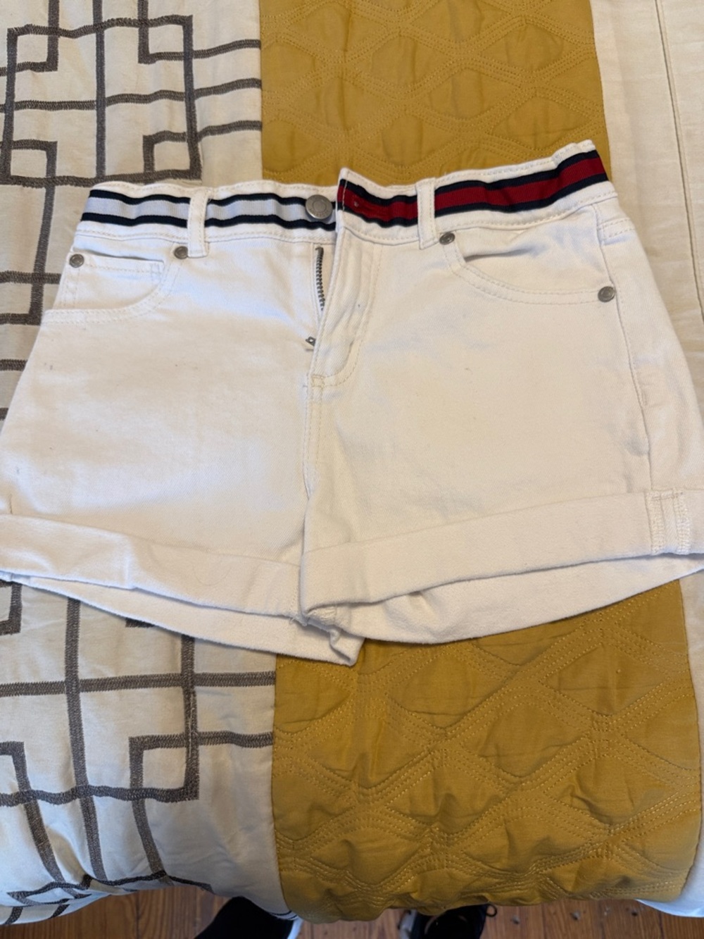 Tommy Hilfiger White Kids' Shorts with Signature Striped Waistband